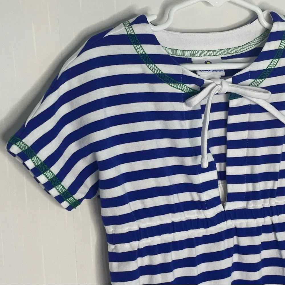 Florence Eiseman Girls Swim Coverup Stripes Blue White 4